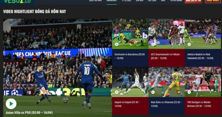 Vebo TV – Website hàng đầu trong lĩnh vực trực tiếp bóng đá